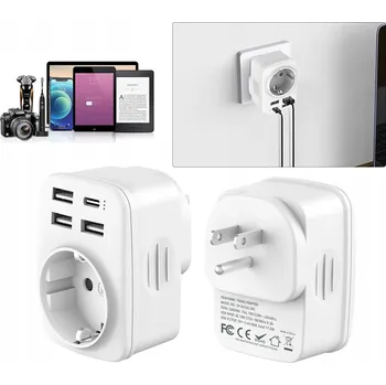 CESTOVNÍ ADAPTÉR UK DUBAJ 5V1, BRITSKÁ ZÁSUVKA ADAPTÉR 5V1