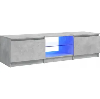 Televizní stolek TV stolek LED RGB betonový vzhled 140x40x35,5 cm