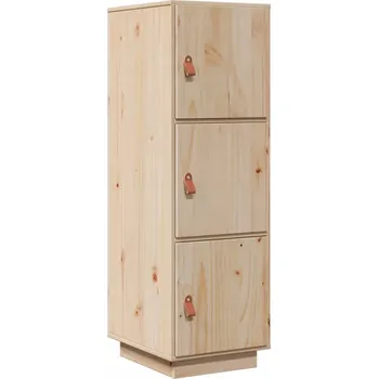 Komoda Dřevěná borovicová skříňka se 3 policemi 34 x 40 x 108,5 cm – neošetřená