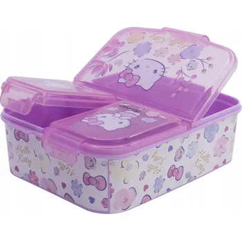 Svačinový box Svačinový Box bez BPA, obědový box krabička na svačinu Hello Kitty kočka, 900 ml