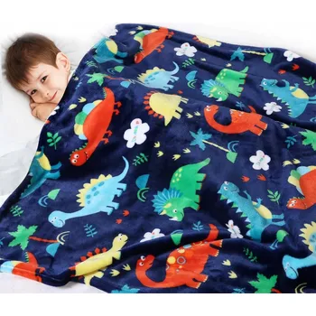 Dětská deka Útulná dětská deka Měkká dečka pro děti s dinosaury 130x150 cm