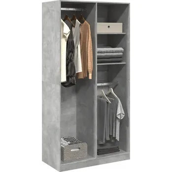 Šatní skříň Skříň, barva betonově šedá, 100 x 50 x 200 cm, dřevotříska