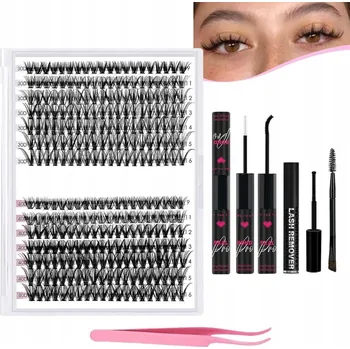 Umělé řasy SADA PRO SAMOSTATNÉ PRODLUŽOVÁNÍ ŘAS D CURL CLUSTER LASHES IN