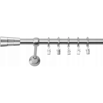 GARNÝŽ JEDNOŘADÁ 120 CM 19 MM CHROM MATNÝ DORIS TICHÉ KROUŽKY SE ŽABKAMI