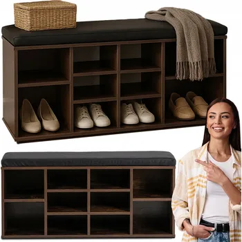 Botník Botník Mebel Elite dub rustikální s sedákem a policemi