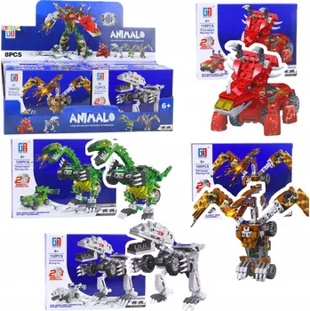 ostatní stavebnice Stavebnice Auto Dinosaurus 2v1, Stavebnice 105-132 dílů