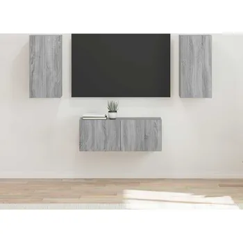 Obývací stěna vidaXL Sestava TV skříněk Nástěnný 6 pcs Šedá Sonoma kompozitní dřevo [3409066]