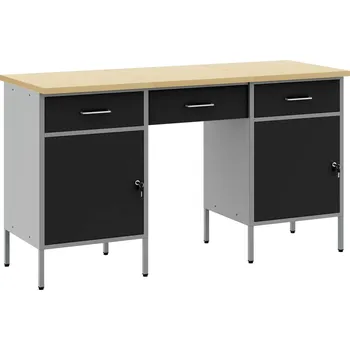 Organizace kuchyně zahrada-XL Pracovní skříň se zásuvkou 3 pcs Černá 150 x 55 x 85 cm 3321374