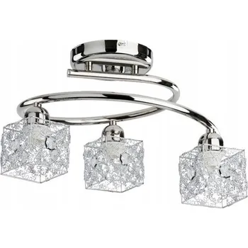 Stropní svítidlo moderní drátěný lustr KOŠÍČKY chrom prům. 41 cm