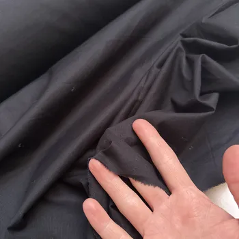 Černý bavlněný popelín/košilovka s elastanem