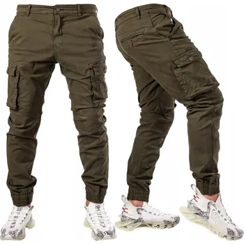 VEL.30 Pánské kalhoty JOGGERY kapsáče KHAKI ERIOL