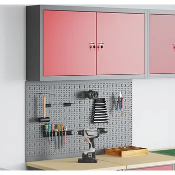 Skříňka na nářadí vidaXL Sada pracovních skříní 3 pcs Červená Práškově lakovaná ocel [3321399]