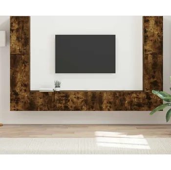 Obývací pokoj vidaXL Sestava TV skříněk 8 pcs Kouřový dub kompozitní dřevo [3409137]