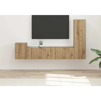 Obývací pokoj vidaXL Sestava TV skříněk 4 pcs Artisanový dub kompozitní dřevo [3409005]
