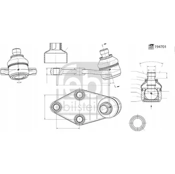 Zavěšení kol Febi Bilstein 194701 Kloub / Čep pro zavěšení kola