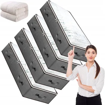 Úložný box 4 X Organizér na oblečení Šedý kontejner na Povlečení Přikrývka Obal