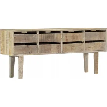 Komoda Dřevěná skříňka s 8 zásuvkami, 140 x 30 x 60 cm, masivní mangové dřevo