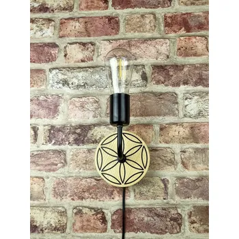 Nástěnné svítidlo Retro nástěnné svítidlo černé s horskou rozetou #1