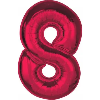 Balónek Fóliový balónek Smart, číslice 8, červený, 92 cm AA