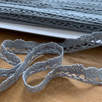 Krajka Bavlněná krajka paličkovaná šedá šířka 1,5 cm