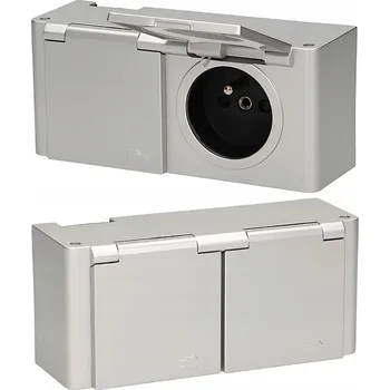 Elektrická zásuvka Zásuvka, Stolní elektrická lišta Virone stříbrná