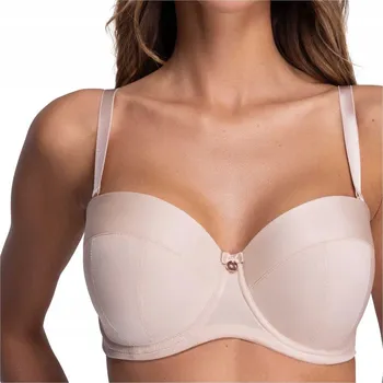 Podprsenka Ava podprsenka bardotka, balkonetka béžová velikost 80D