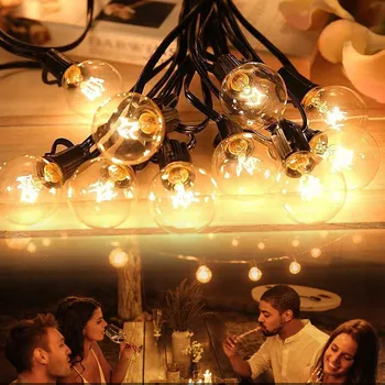 Vánoční dekorace Zahradní girlanda 15 m 50 LED Světýlka, koule, žárovky na zahradu