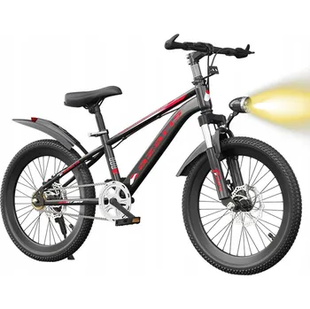 Dětské kolo DĚTSKÉ KOLO 20 PALCŮ S KOTOUČOVÝMI BRZDAMI, BOČNÍMI KOLEČKY, ODPRUŽENÍM A PŘEHAZOVAČKOU