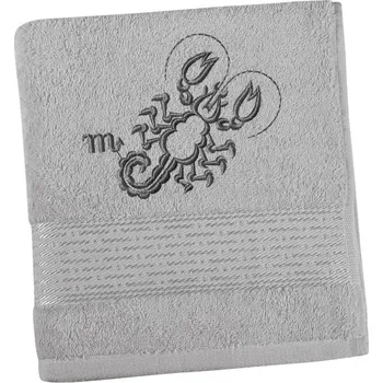 Ručník Froté ručník Bellatex s vyšitým znamením zvěrokruhu šedý 50x100 cm