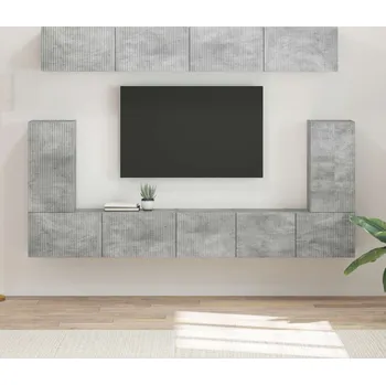 Obývací stěna vidaXL Sestava TV skříněk 5 pcs Betonově šedá kompozitní dřevo [3409090]