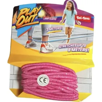 Hopsadlo Skákací guma elastická jump růžová Toi-Toys 3-8 metrů pro děti