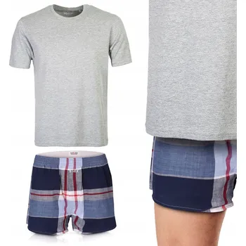 Pánské pyžamo Pánské bavlněné pyžamo – tričko s krátkým rukávem a šortky, velikost L Pako Jeans