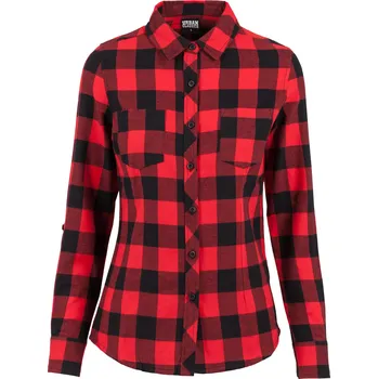 Dámské oblečení Urban Classics Dámská kostkovaná košile Inhous červeno-černá XS