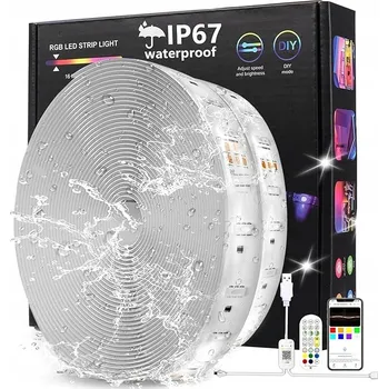 LED páska VODĚODOLNÁ LED PÁSKA 10M RGB BAREVNÁ S OVLADAČEM 10m 2x 5m LED pásek 12V SMD