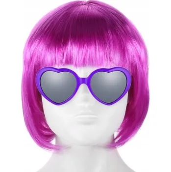 Paruka Dámská paruka Krátký fialový bob s ofinou