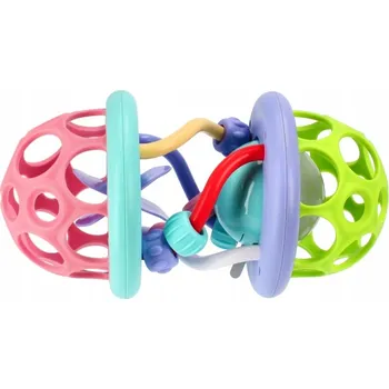 Hračka pro nejmenší HUDBA GUMOVÁ KOULE pro děti BAM BAM barevná HRAČKA pro miminka