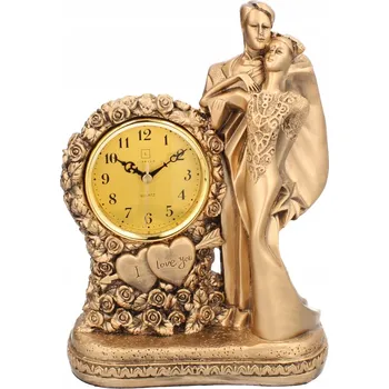 Hodiny LIVELLO Krbové hodiny stojací keramické retro zlaté 28 cm velké PÁR