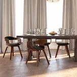 Jídelní židle 4 ks, černé, ohýbané dřevo a umělá kůže