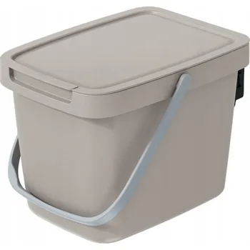 Odpadkový koš ODPADKOVÝ KOŠ KUCHYŇSKÝ S VÍKEM A UCHEM SVĚTLE HNĚDÝ 6L BIO