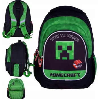 Školní batoh Školní batoh Minecraft Astra s více přihrádkami zelený 20 l