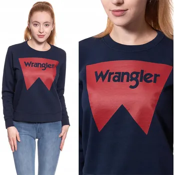Dámská mikina Dámská mikina Wrangler LOGO CREW M s otevřeným předním dílem