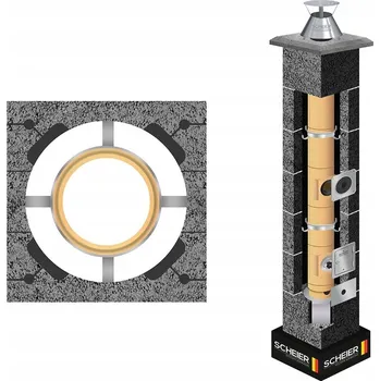 Komín Komín pro plyn fi 100 4m Scheier turbo systémový keramický komínový systém