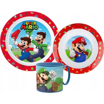Sada nádobí Super Mario Mushroom Kingdom z mikroplastu s hrnkem 265 ml