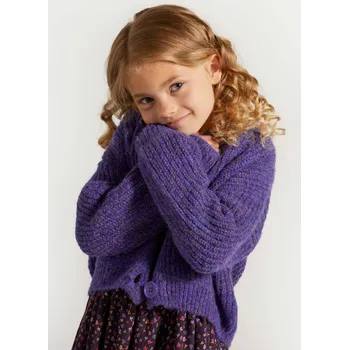 Dámský svetr Fialový propínací svetr pro dívky, kardigan 098 Coccodrillo ZC4