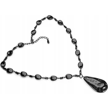 Náhrdelník Černý Medailon Sklo výstřih Jablonex