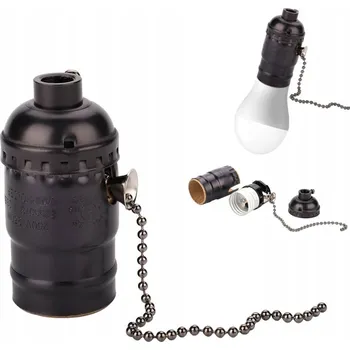 OBJÍMKA E27 KOVOVÁ S TAHOVÝM VYPÍNAČEM