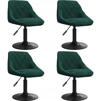 Jídelní židle VidaXL Otočné jídelní židle, 4 ks, tmavě zelené, sametové