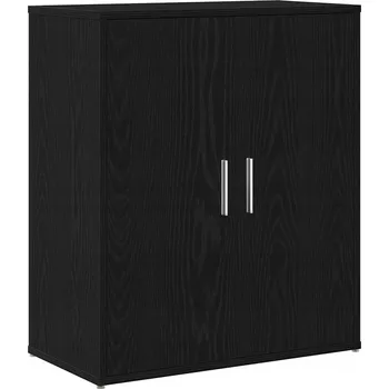 Komoda Černá komoda/kredenc dekor dub 60 x 31 x 70 cm s praktickým úchytem