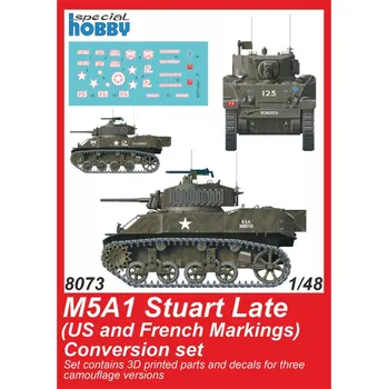 Plastikový model 1:48 M5A1 Stuart Late (US Army) Conversion Set for Tamiya Kit