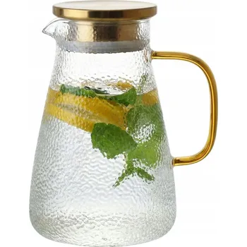 SKLENĚNÝ DŽBÁN NA VODU, DŽUS, LIMONÁDU, ČAJ, KÁVU, HORKÝ, 1.3L